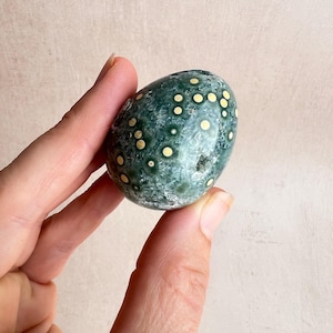 Ocean Jasper Egg – Natural Crystal Egg for Healing & Meditation – Chakra Stone – Crystal Decor – Unique Gift – Metaphysical Egg E3