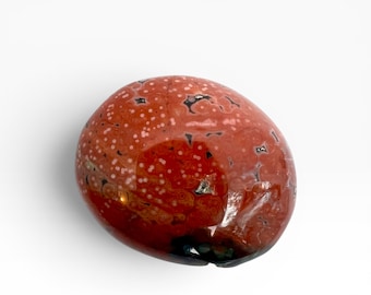 Marovato Ocean Jasper Palm Stone - XL Veinless Orbicular Jasper Crystal from Madagascar