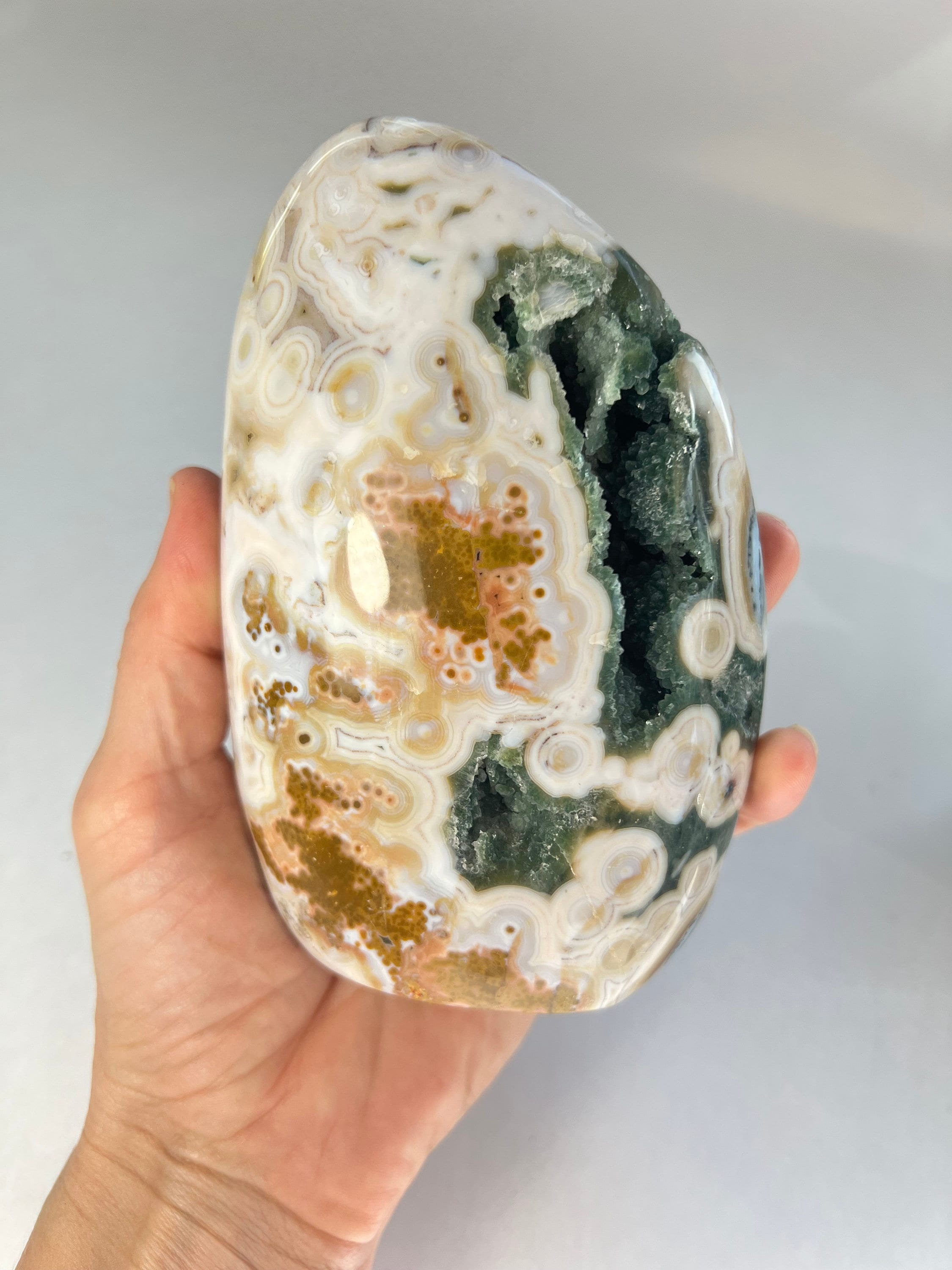 64㍉ オーシャンジャスパー スフィア エイスベイン 8th vein OJ