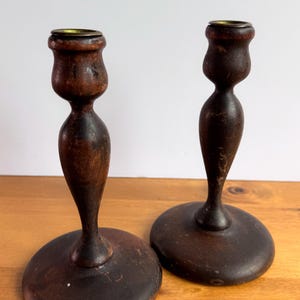 Pair of Vintage Wooden Candlestick Holders | Candles | Candle Holders | Candlesticks