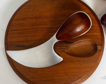 Dansk Teak Cheese Board Set - Designed by Jens Harald Quistgaard in collaboration with Vivianna Torun Bülow-Hübe