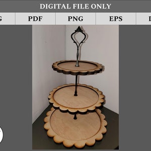 Digitale Datei - Scalloped Edge Tiered Tray Tower