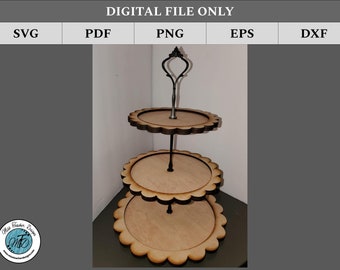 Digital File - Scalloped Edge Tiered Tray Tower