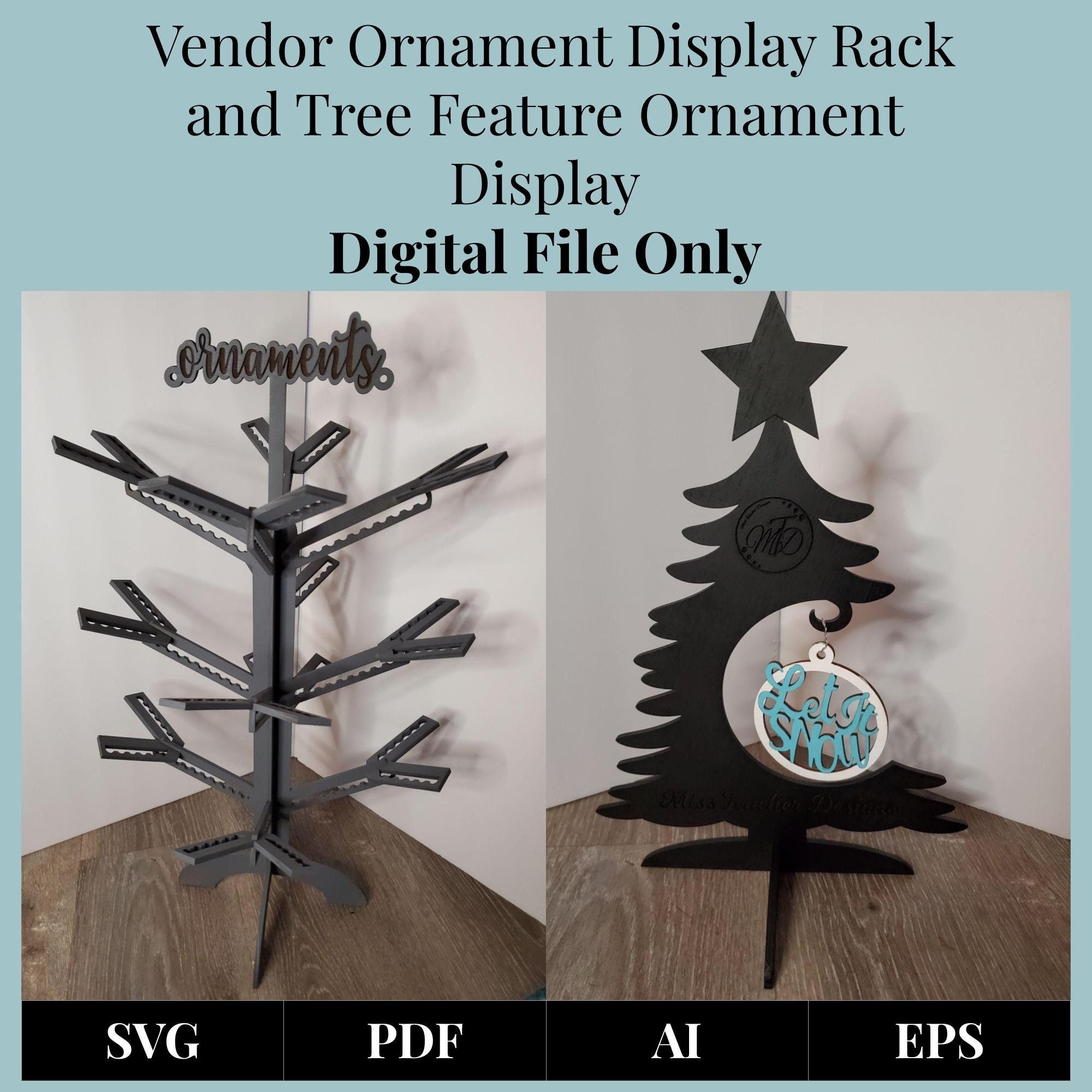 Vendor Ornament Display Rack and Tree Feature Ornament Display Digital