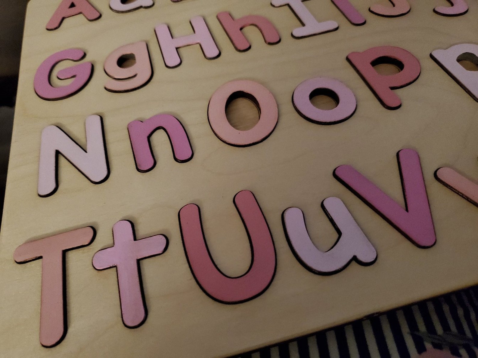 Upper and Lower Case Wood Alphabet Puzzle - Etsy
