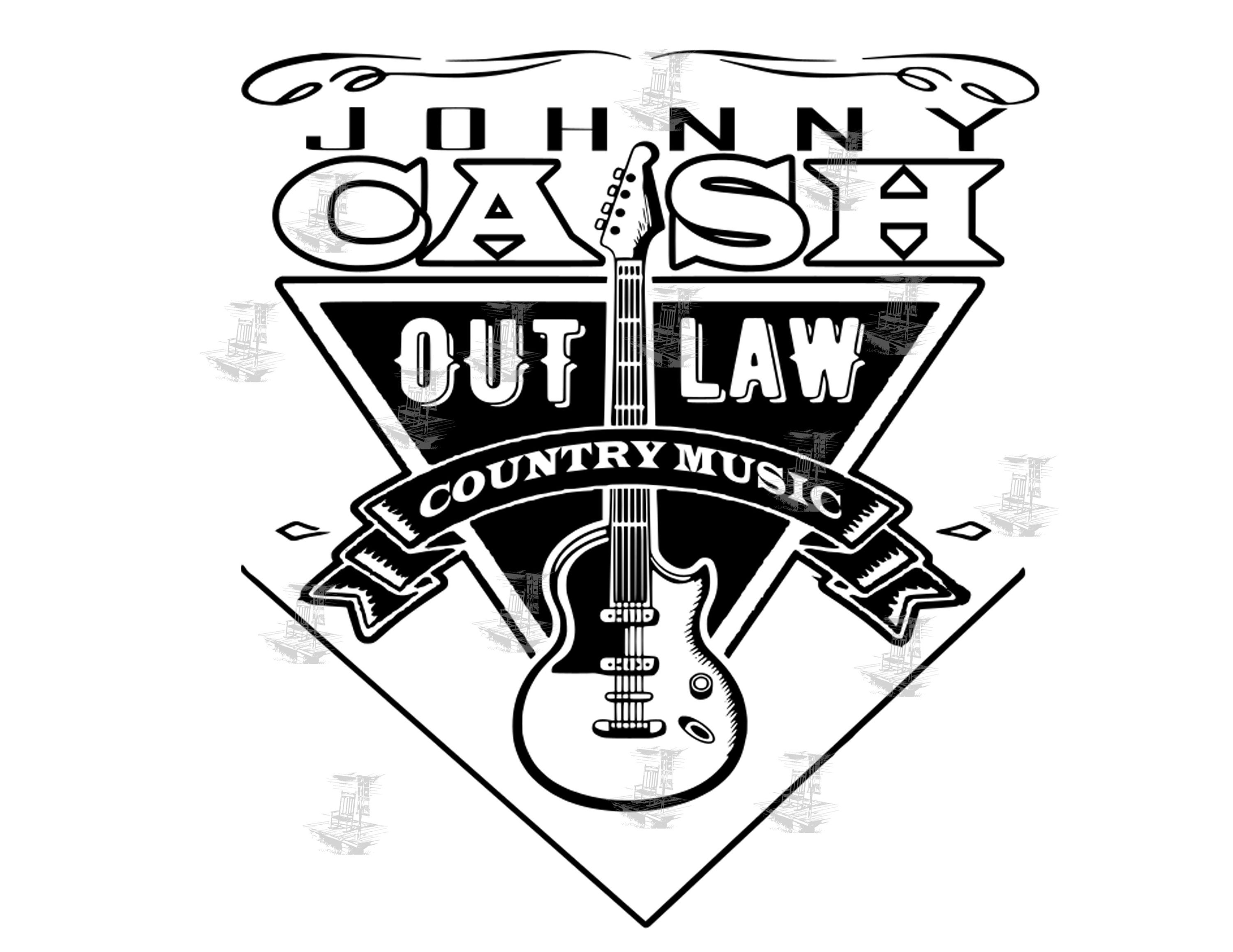 Cash Johnny Sublimation Design PNG FILE Instant Download Shirt Country ...