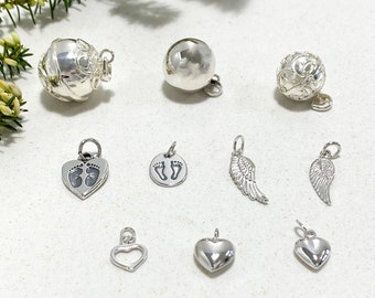 Añade dijes de corazón y familia de plata esterlina, agrega un dije a tu pedido de joyería, personaliza tu joyería, elige tu dije.