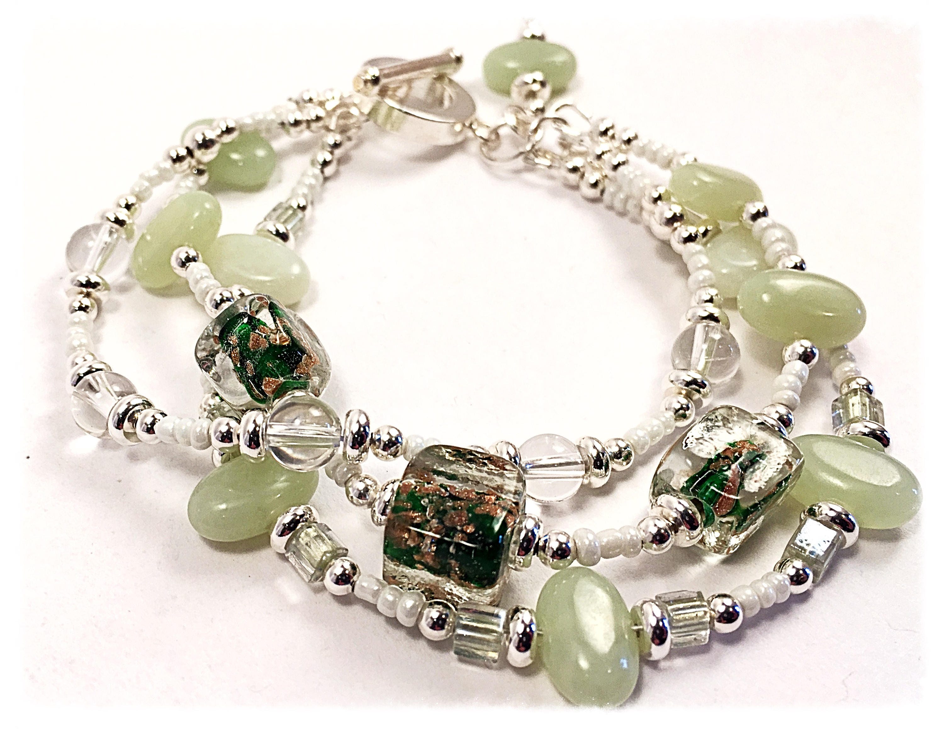Jade bracelet multi strand gemstone bracelet for women boho | Etsy