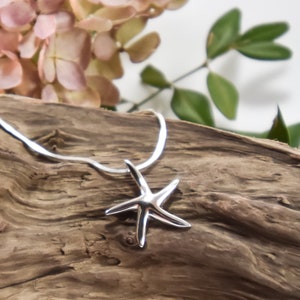 Starfish necklace sterling silver minimalist, inspiration jewelry girlfriend gift, beach pendant necklace women, nature jewelry image 2