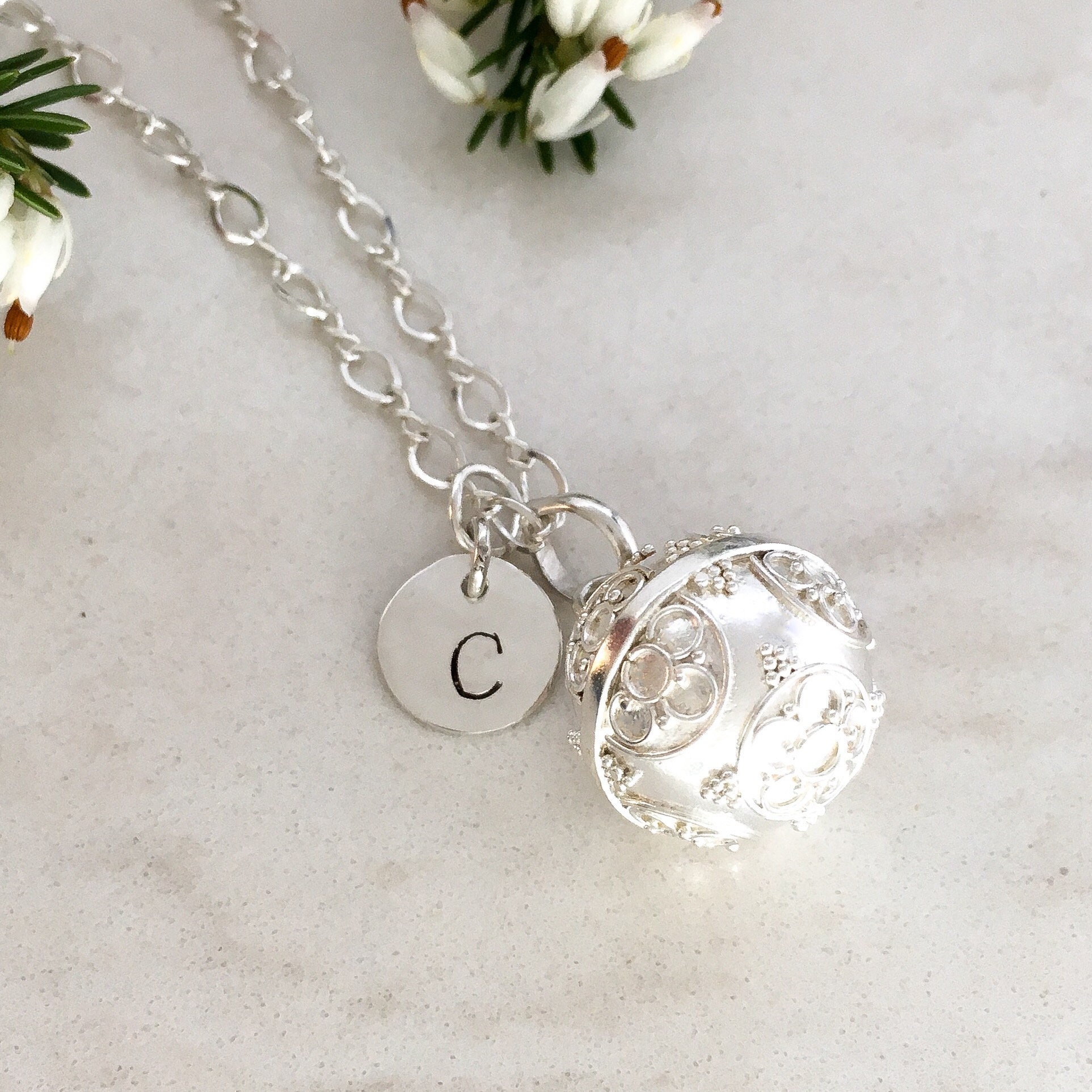 Angel Caller Necklace Sterling Silver With Personalized Charm