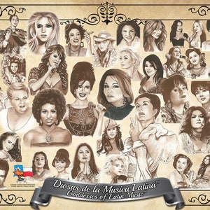 DIOSAS De La MUSICA LATINA Poster Print Feat Rocio Durcal, Selena ...