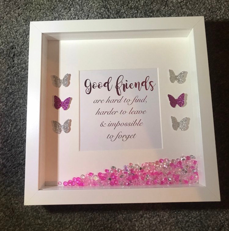 Good Friends Foil Quote Box Frame Friend Gift Gifts For A