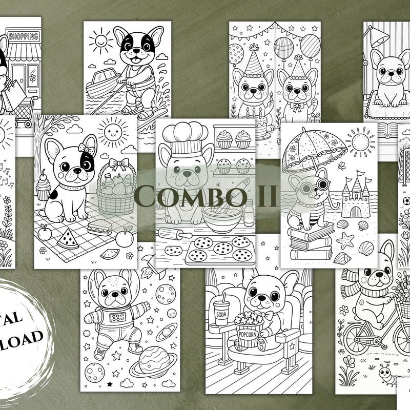 12 Dog Coloring Pages Etsy