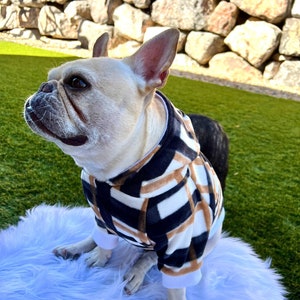 French bulldog, French bulldog clothes, French bulldog hoodie, Plaid, Dog Hoodie, Dog Apparel, Dog Clothes, Pet clothing