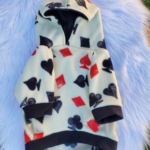 Bulldog francese, vestiti per bulldog francese, felpa con cappuccio per bulldog francese, abbigliamento per bulldog francese, felpa con cappuccio per cani, vestiti per cani, Las Vegas, semi delle carte