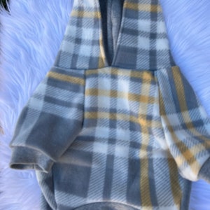 French bulldog, French bulldog clothes, French bulldog hoodie, Plaid, Dog Hoodie, Dog Apparel, Dog Clothes, Pet clothing