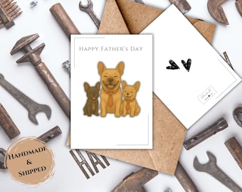 Handmade French Bulldog Father's Day Card | Frenchie Father's Day Card | Lovely Greeting Card | Premium Quality Greeting Card