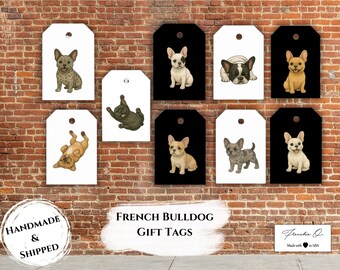 Handmade 9 French Bulldog Gift Tags | Frenchie Gift Tags | Cute Gift Tags | Puppy Gift Tags