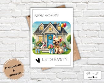 Handmade French Bulldog Greeting Card | New Home French Bulldog Card | Frenchie Greeting Card | Frenchie Housewarming Card | Welcome Home