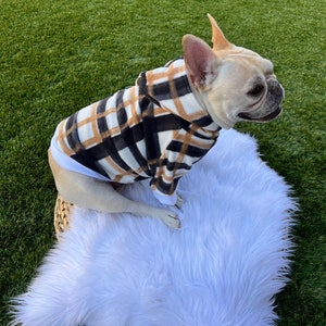 French bulldog, French bulldog clothes, French bulldog hoodie, Plaid, Dog Hoodie, Dog Apparel, Dog Clothes, Pet clothing