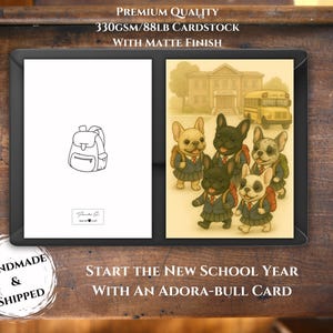 Handmade French Bulldog Graduation Card | French Bulldog Back to School Card | Frenchie Greeting Card | Frenchie First Day School Card