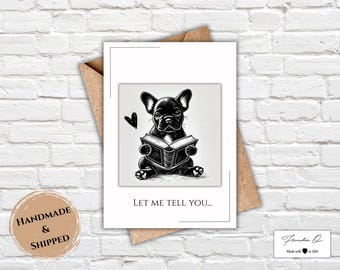 Handmade French Bulldog Greeting Card | Thinking of You French Bulldog Card | Frenchie Greeting Card | Cute Frenchie Card | Missing You Card