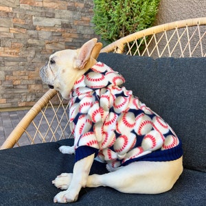 French bulldog, French bulldog clothes, French bulldog hoodie, Baseball, Dog Hoodie, Dog Apparel, Dog Clothes, Pet clothing