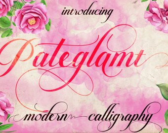 Pateglamt Script Fonts Download font Swirly Font Script Font Digital download swash font Cricut font calligraphy font wedding font bundle