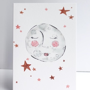 Celestial Moon Greeting Card A6 - Birthday, Thinking of You