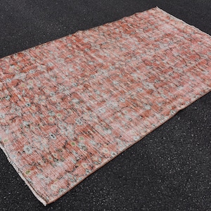 Muted rug, Vintage rug, Turkish rug, Handmade wool rug, Bohemian area rug, Rustic decor 4 x 7.2 feet Bedroom rug, Kitchen rug, DC9208