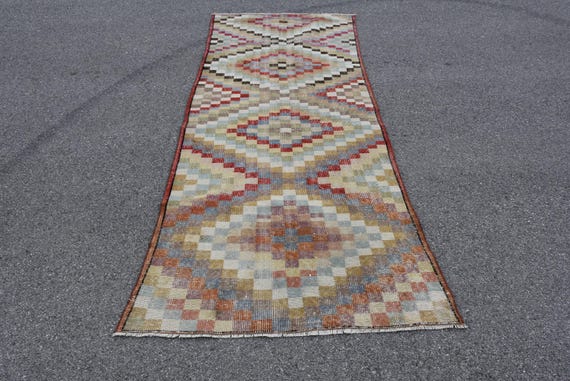 ランナーラグ　ヴィンテージラグ　トルコラグ トルコオールド絨毯、ヴィンテージラグ アンティーク加工絨毯