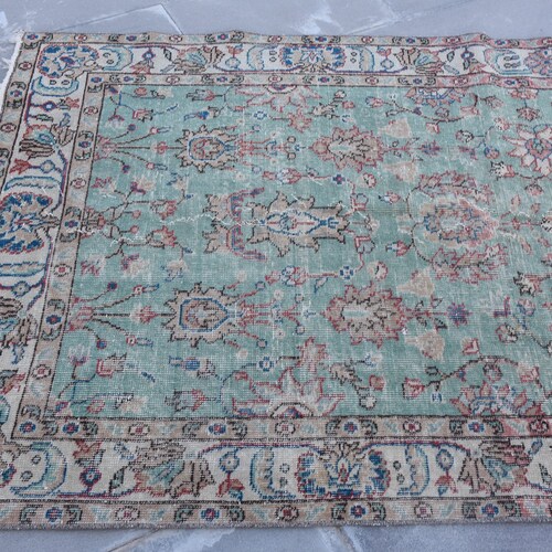 Turkish rug, Vintage rug, Handmade wool rug, Bohemian area rug, outlet Home decor, Rustic decor, 3.9 x 7.1 feet Bedroom rug, Kitchen rug DCS0826