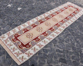 Red runner rug, Entryway rug, Vintage rug, Oushak rug, Herki rug 2.5 x 9 ft  Kitchen Decor, Hallway rug, Boho rug, Stair rug, DC8399