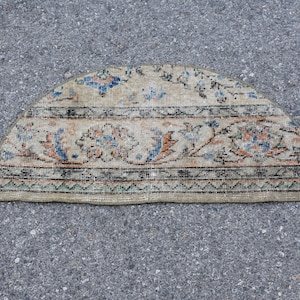 Alfombra pequeña Oushak, alfombra turca, alfombra vintage, alfombra de área turca, alfombra rústica, alfombra Boho de 2,8 x 1,4 pies, alfombra de baño, alfombra de felpudo, alfombra, DC9324