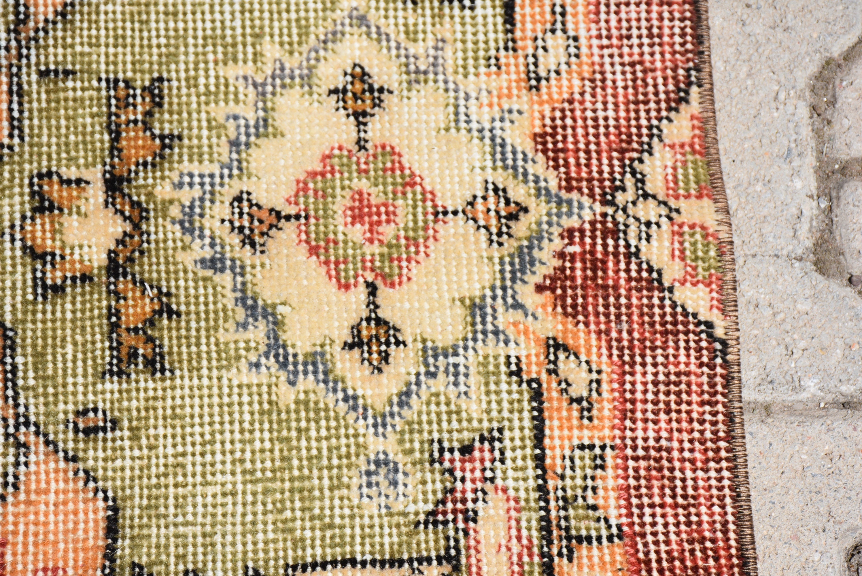 Orange and Green Rug Vintage Boho Decor Turkish Rug Etsy