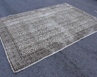 Vintage rug, Oversize rug, Wool rug, Boho rug, Area rug, 6.9 x 9.8 feet Turkish rug, Rustic rug, Kitchen rug, Bedroom rug, Carpet DCS1679