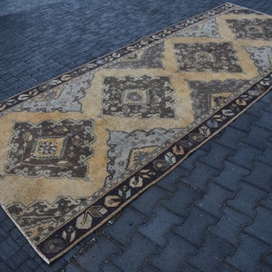 turkish runner rug handmade vintage rug FREE SHIPPING natural wool rug 4.4 x 11.1 ft runner rug decorative rug oushak rug hallway rug DC4984