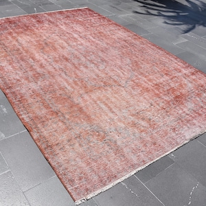 Turkish rug, Vintage rug, Handmade rug, Overdyed rug, Large area rug, Organic wool rug, Livingroom rug, Boho decor rug, 6.3 x 9.3 ft DC10519