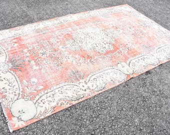 bohemian runner rug handknotted rug vintage rug farmhouse rug, 5.4 x 9 ft decorative rug area rug turkish rug bedroom rug wool rug DC11232