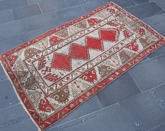 Turkish Rug Vintage Rug Oushak Rug 3.3 x 5.6 ft Bohemian Rug Decorative Area Rug Anatolian Area Rug Boho Rug Tribal Rug Aztec Rug DC10756