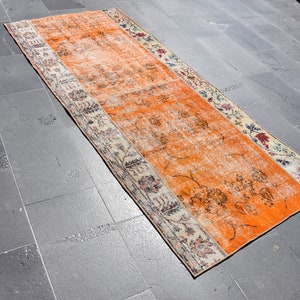 Turkish rug, Vintage runner rug 3.0 x 7.1 ft Corridor rug, Handmade runner rug, Oushak rug, Decorative rug, Hallway rug, Wool rug, DC10469