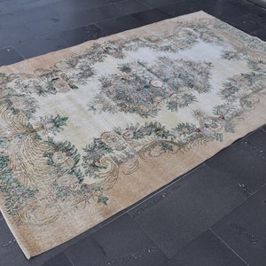 Oosters tapijt, woonkamerinrichting, rustiek tapijt, groot tapijt, vintage tapijt, Turks tapijt, handgemaakt wollen tapijt, boho-tapijt, 5 x 8,6 ft DCS1652