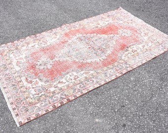 handmade rug, vintage rug , turkish rug , bohemian rug FREE SHIPPING 3.8 x 7.2 ft oushak rug , vintage rug , area rug ,bedroom  rug  DC11197