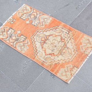 Kleiner orientalischer Teppich, Türkischer Teppich, Handgeknüpfter Teppich, Kelimteppich, Boho Teppich, Hausteppich, Kelimteppich, Wandteppich, Boho Deko, 3 x 7 cm, DC10036