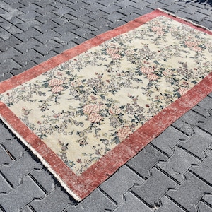 boho Turks tapijt vintage tapijt oushak tapijt GRATIS VERZENDING 3,5 x 6,3 ft handgemaakt tapijt wollen tapijt gebiedskleed boho decor tapijt kleurrijk tapijt DC4026