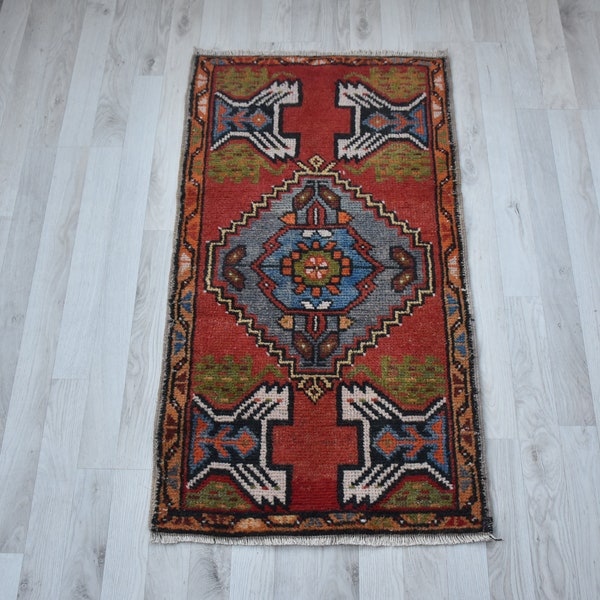 Bohemian Rug Vintage Small Rug Oushak Rug Free Shipping 1.7 x 3.1 ft Floor Rug Anatolian Area Rug Boho Area Rug Organic Wool Rug DC2859