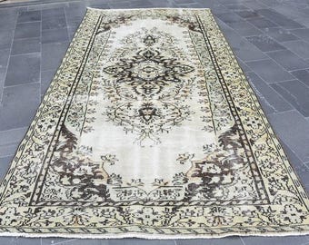 Wool Rug, Floral Rug, Oushak Rug, Vintage Boho Rug, Turkish Area Rug , Oversize Rug, Farmhouse rug, 5.4 x 10.6 Ft  Boho Decor Rug DCS1037
