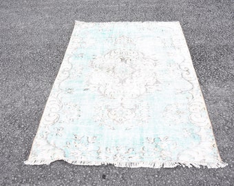 Oriental rug, Vintage rug, Turkish rug, Kitchen Rug, Farmhouse rug, 4.2 x 6.3 Ft Boho decor, Handmade rug, Wool area rug, Carpet DC11190