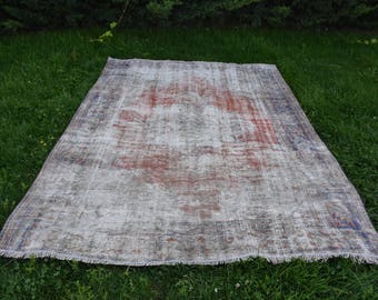 Free Shipping Decorative Floor Rug Vintage Oushak Rug 5.7 x 8. feet Turkey Rug Boho Decor Area Rug Home Decor wool Rug Aztec Rug DC507