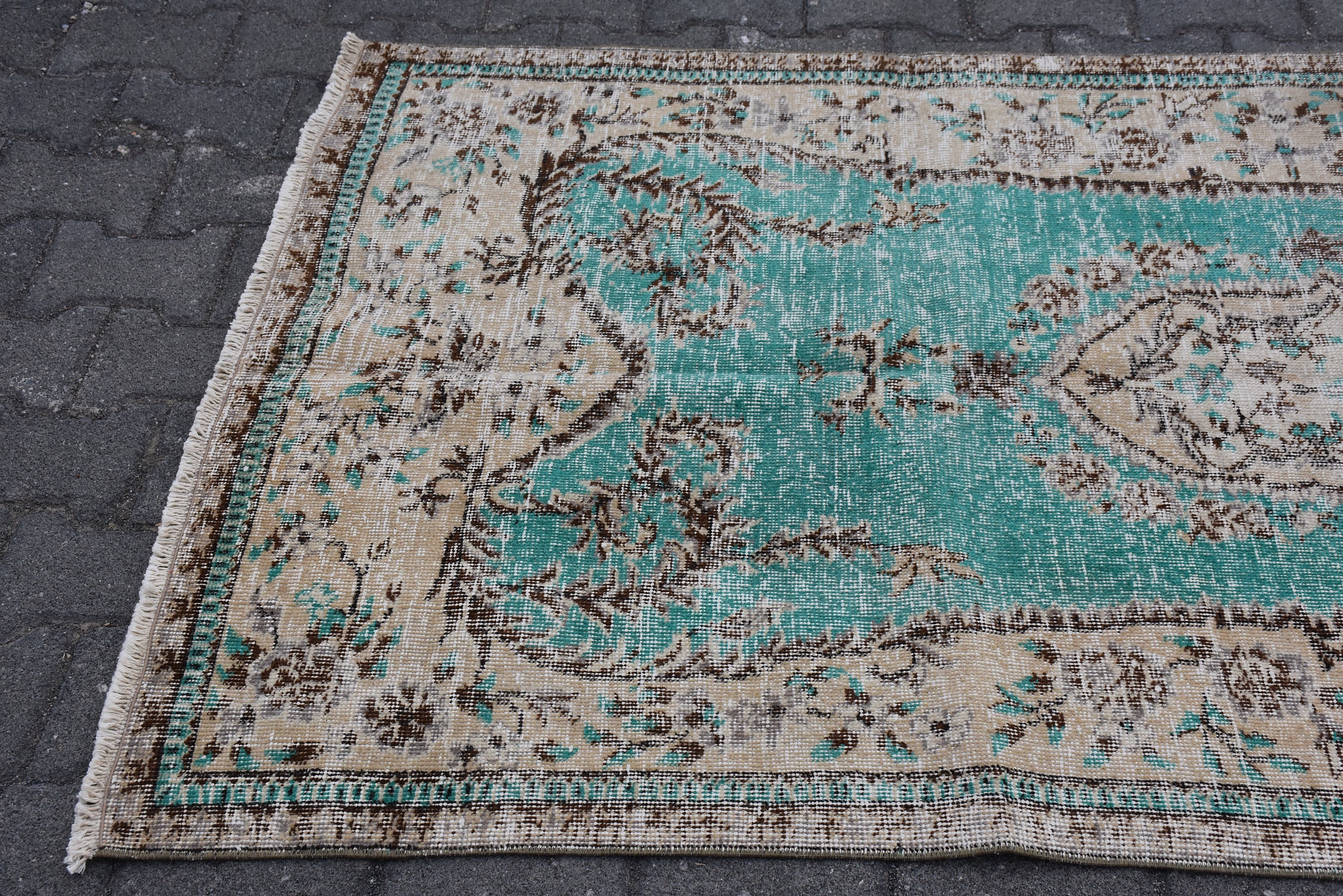 Green Rug Vintage Boho Rug Wool Rug Area Rug Turkish Rug Etsy